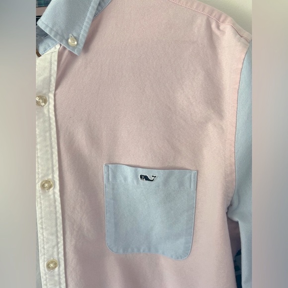 Vineyard Vines Slim Fit Tucker White Pink & Blue Plaid Button Down Shirt Large - Picture 6 of 13